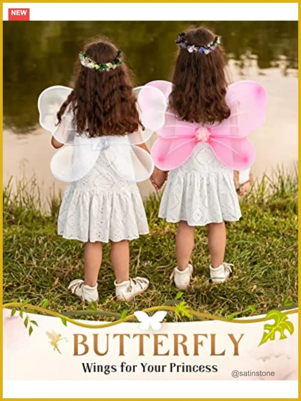 Girls Fairy Wings Butterfly Wings Costume Dress Up Party